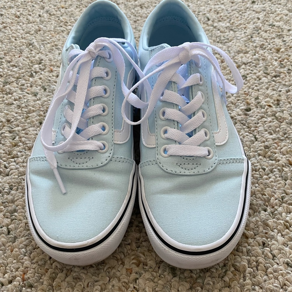 Vans Old Skool Sneakers - Color: Baby Blue/True White - Like New - Picture 2 of 7